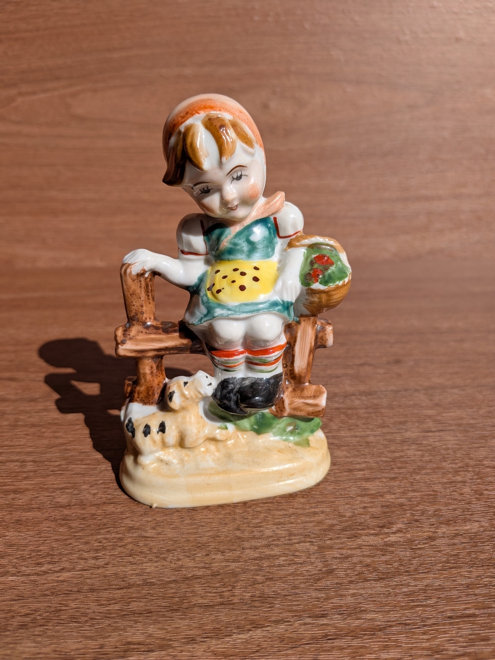Vintage Occupied Japan Girl & Dog Figurine 1945–1952 Cottagecore